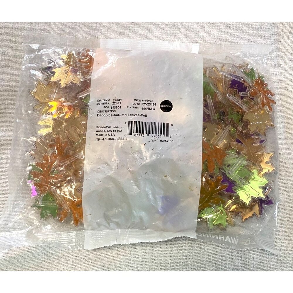 Decopac Cupcake Picks Toppers Decopics Autumn Leaves Foil 144 Count Thanksgiving
